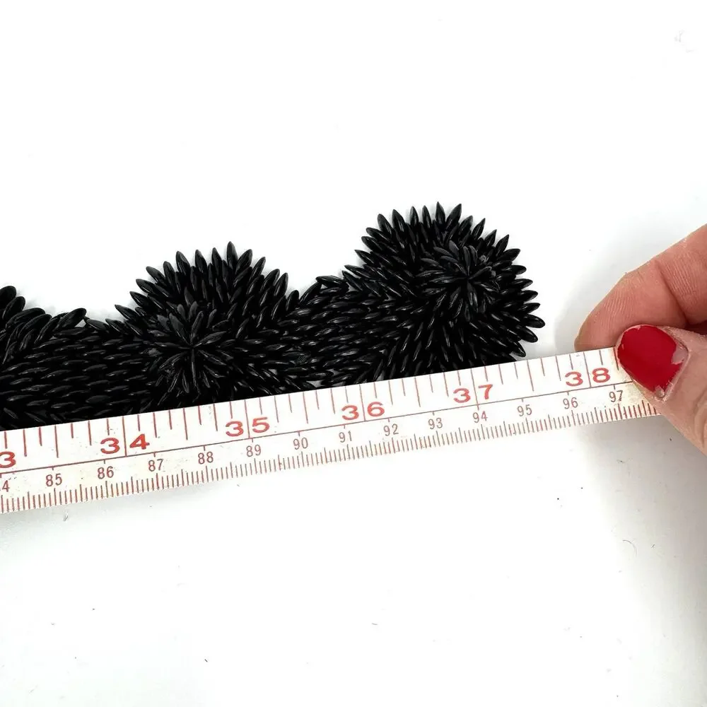 Vintage Handcrafted Ipil Apple Seed Belt Black Rosettes Adjustable